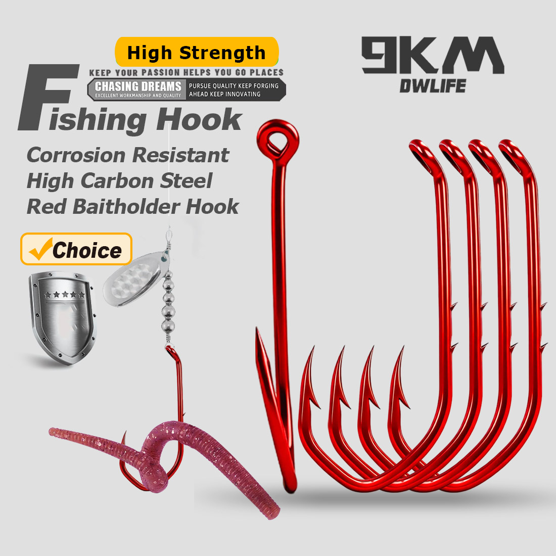 Fishing Hook Assortment - 9KM Baitholder Hook 50-100pcs Mata Kail